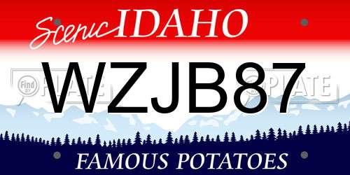 WZJB87 Idaho License Plate