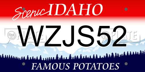 WZJS52 Idaho License Plate