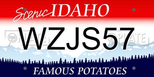 WZJS57 Idaho License Plate