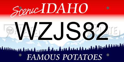 WZJS82 Idaho License Plate