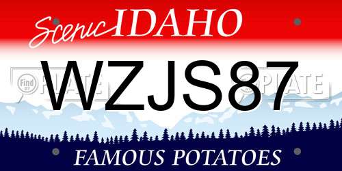 WZJS87 Idaho License Plate