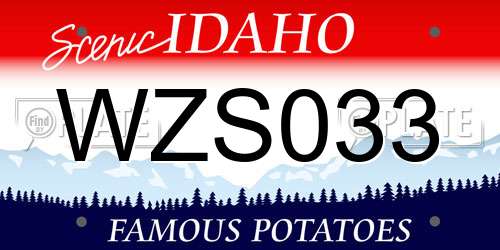 WZS033 Idaho License Plate