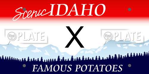 X Idaho License Plate