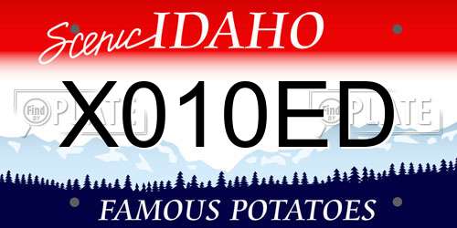 X010ED Idaho License Plate