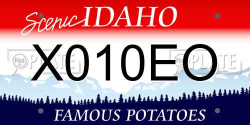 X010EO Idaho License Plate