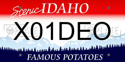 X01DEO Idaho License Plate