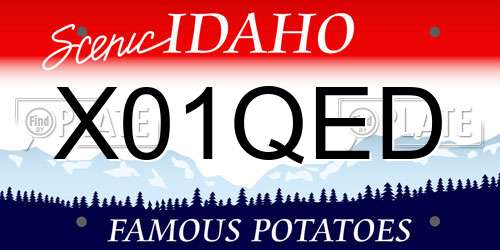 X01QED Idaho License Plate