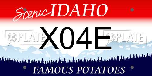 X04E Idaho License Plate