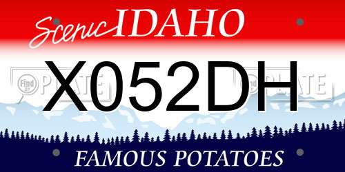 X052DH Idaho License Plate