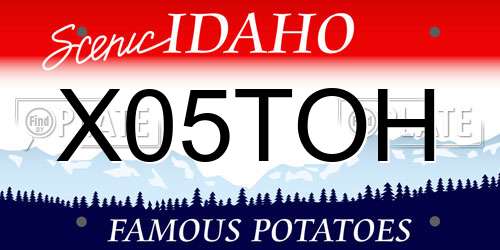 X05TOH Idaho License Plate
