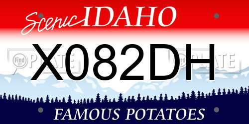 X082DH Idaho License Plate
