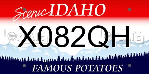 X082QH Idaho License Plate