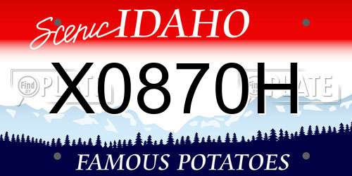 X0870H Idaho License Plate