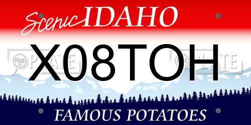 X08TOH Idaho License Plate