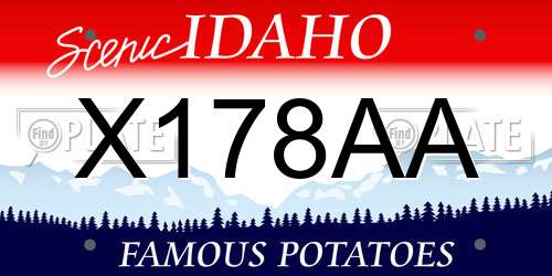 X178AA Idaho License Plate