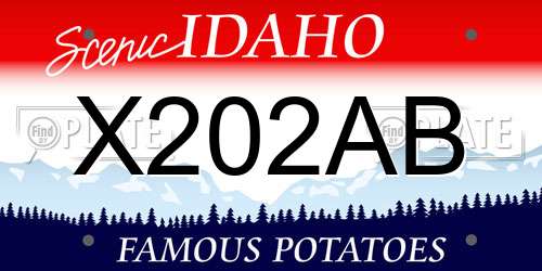 X202AB Idaho License Plate