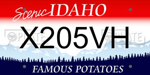 X205VH Idaho License Plate