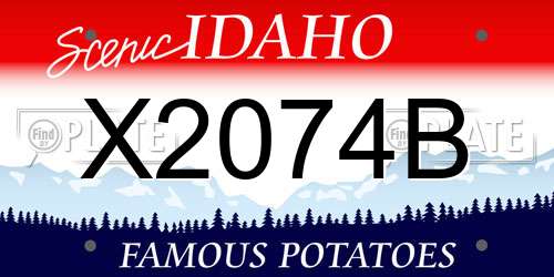 X2074B Idaho License Plate