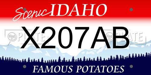 X207AB Idaho License Plate
