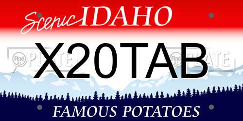 X20TAB Idaho License Plate