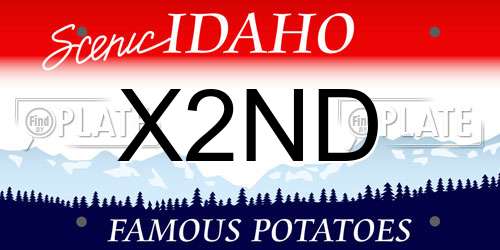 X2ND Idaho License Plate