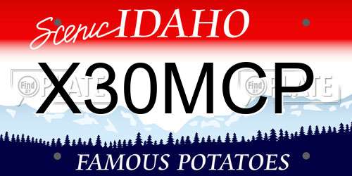 X30MCP Idaho License Plate