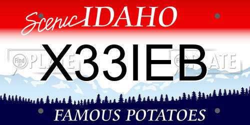 X33IEB Idaho License Plate