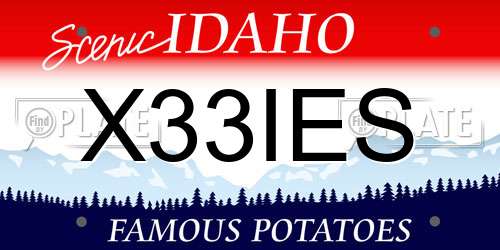 X33IES Idaho License Plate