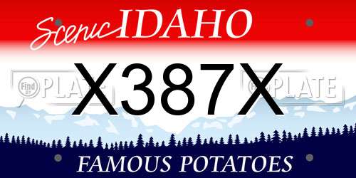 X387X Idaho License Plate