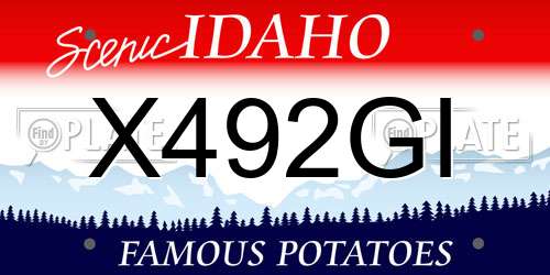 X492GI Idaho License Plate