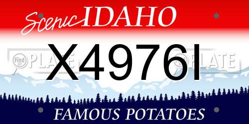 X4976I Idaho License Plate