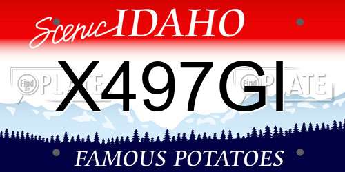 X497GI Idaho License Plate