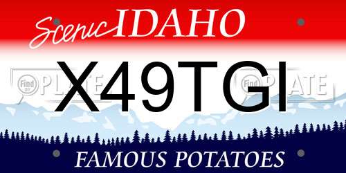 X49TGI Idaho License Plate