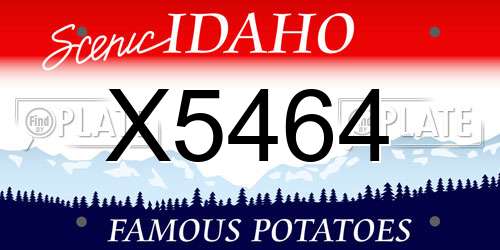 X5464 Idaho License Plate