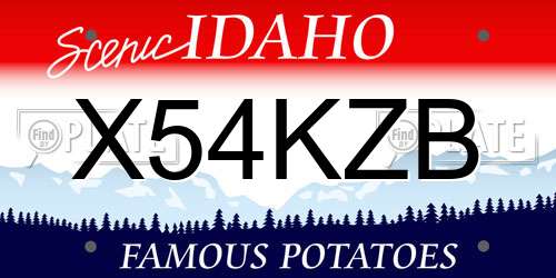 X54KZB Idaho License Plate