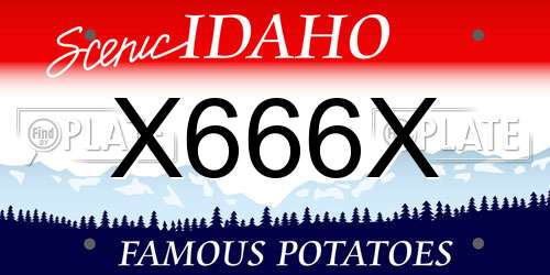 X666X Idaho License Plate