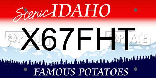 X67FHT Idaho License Plate