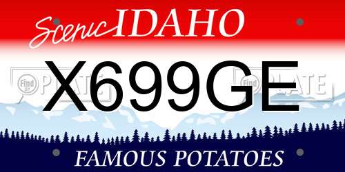 X699GE Idaho License Plate