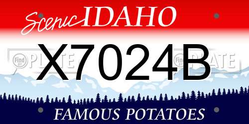 X7024B Idaho License Plate