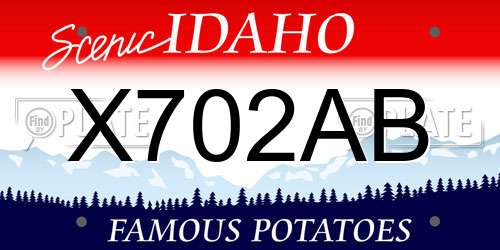 X702AB Idaho License Plate