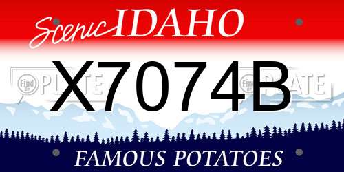 X7074B Idaho License Plate