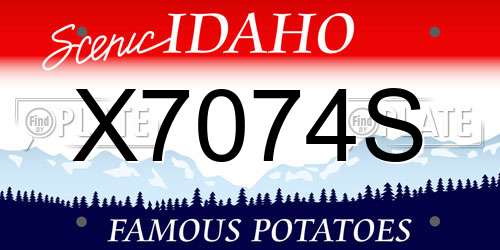 X7074S Idaho License Plate