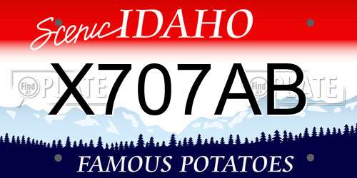 X707AB Idaho License Plate