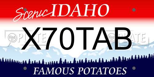 X70TAB Idaho License Plate