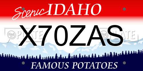 X70ZAS Idaho License Plate