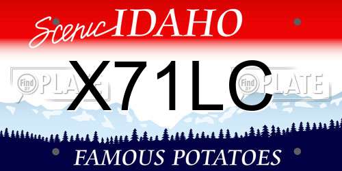 X71LC Idaho License Plate