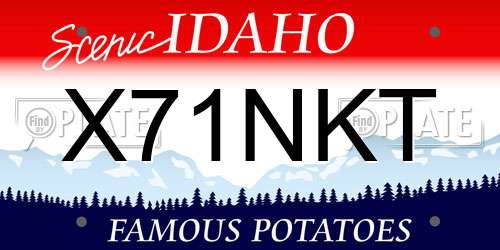 X71NKT Idaho License Plate
