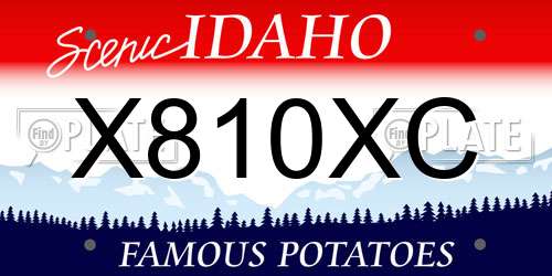 X810XC Idaho License Plate