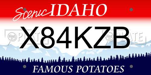 X84KZB Idaho License Plate