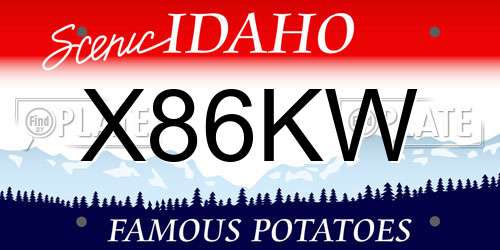 X86KW Idaho License Plate